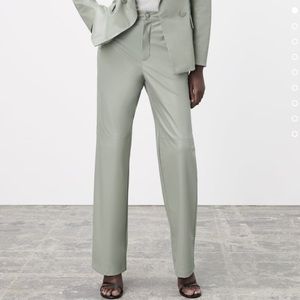 Zara Faux Leather Straight Leg Pants